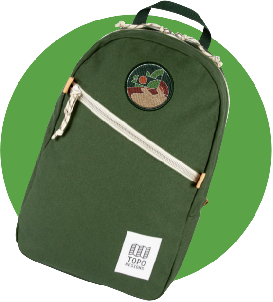 A green Prime Connect backpack