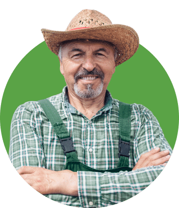 Smiling farmer with his arms folded